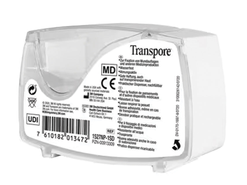 TRANSPORE 3M - 2.5cmx5m - hvít með skammtara – mynd 3