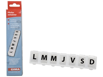 WEEKLY PILL BOX - white - blister - French/Spanish/Rumenian - 25831