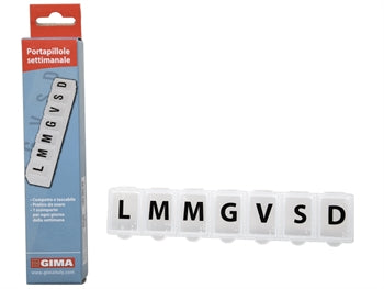 WEEKLY PILL BOX - white - blister - Italian - 25832