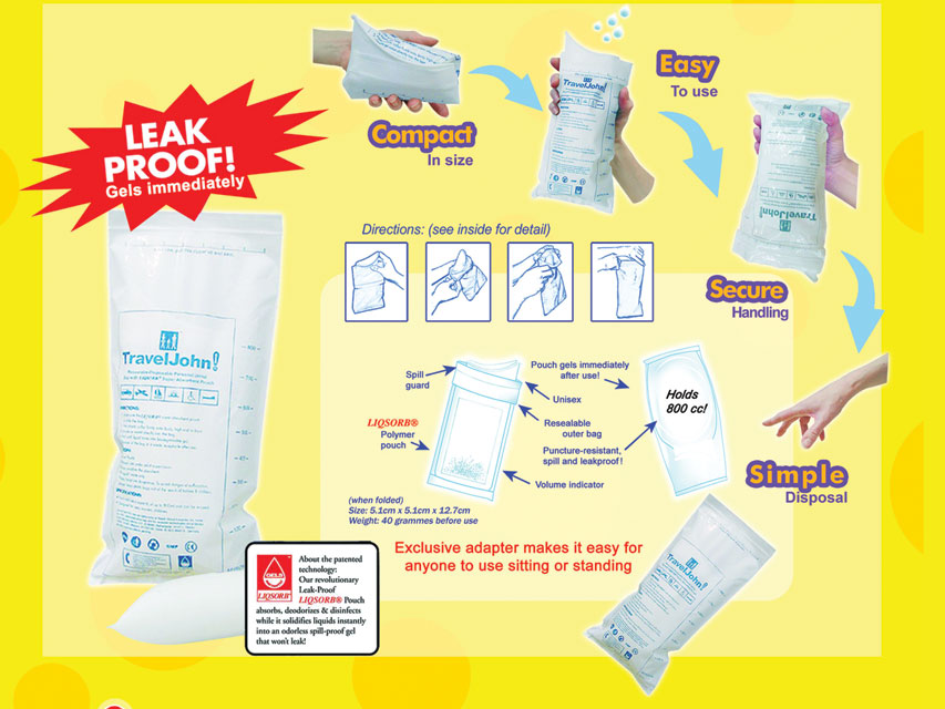 TRAVELJOHN einnota Þvagflaska 800cc – mynd 4