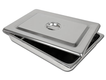 S/S INSTRUM. TRAY WITH LID - 440x320X64 mm - 6609