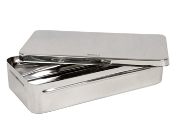 S/S PERFORATED INSTRUM. TRAY WITH LID - 355x254x50 mm - 26656