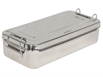 RYÐFRÍTT STÁLBOX - 25x12.5x4.6 cm - með handfangi - 2667