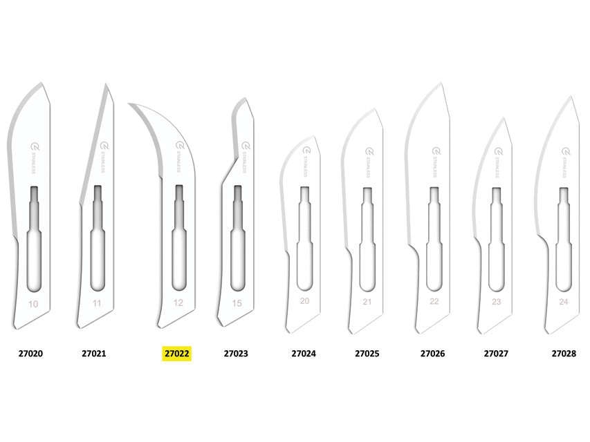 Ryðfrítt stál BLADES nr. 12 – sterílt – mynd 2
