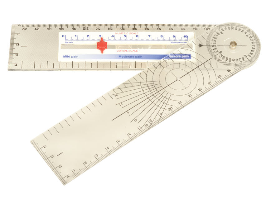 Liðmælir (goniometer) með verkjakvarða – 203x45x7 mm