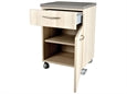 Náttborð með skúffu - rákótt beige – mynd 2