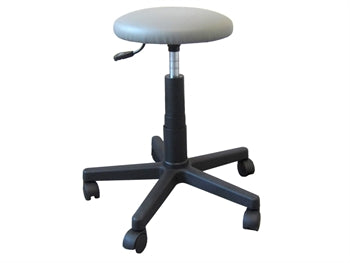 STOOL - padded seat with castors - grey - 7956
