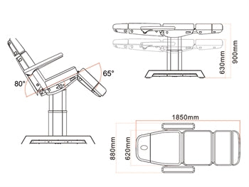 SABA CHAIR - rafmagns 4 mótorar - avio blár - 28048