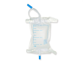 Þvagleggspoki 750 ml - slanga 35 cm með festiböndum
