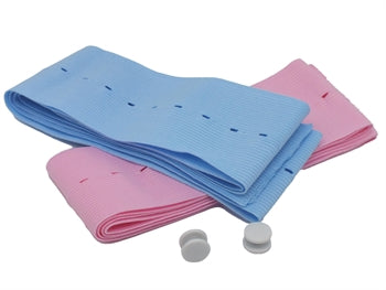EINN SJÚKLINGUR FÓTAL TRANSDUCER BELT 6x120 cm - bleik-ljósblár - 29544