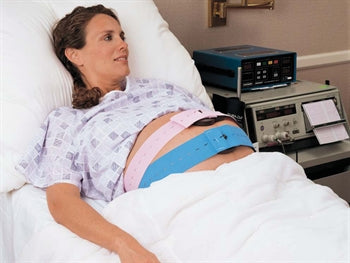 EINN SJÚKLINGUR FÓTAL TRANSDUCER BELT 6x120 cm - bleik-ljósblár - 29544