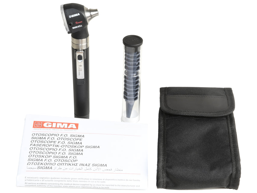 SIGMA F.O. eyrnaskoðunartæki 2,5 V – Xenon-halógen – í poka – svart