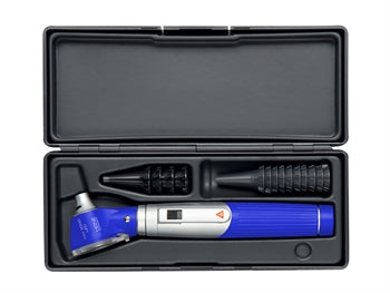 HEINE MINI 3000 LED DIRECT OTOSCOPE with reusable tips and case - blue - D-856.20.021 - 31665