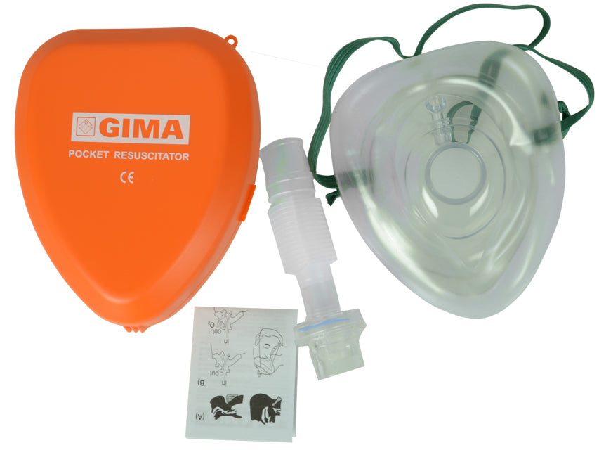 Endurlífgunargríma (CPR pocket mask) í boxi