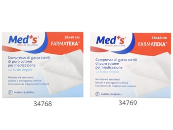 COTTON GAUZE SWABS 18x40 cm - kassi af 12 - 34768