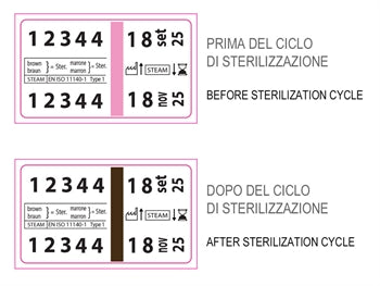 STEAM ADHESIVE LABEL 32x19mm fyrir merki 35985 - DM Class I - 35986