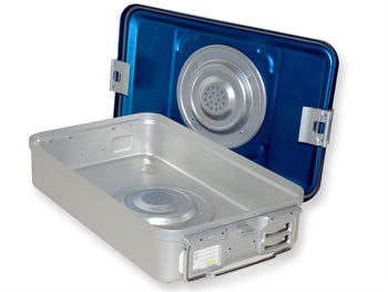 B.S. Gáma með loki miðlungs h 100 mm - blár - perforaður - 37240