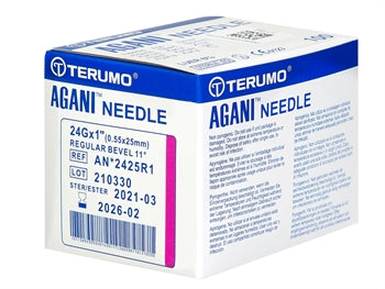 TERUMO AGANI HYPODERMIC NÁLAR 24Gx1" - 0.55x25mm - AN*2425R1 - fjólublár - sótthreinsaður - 37611