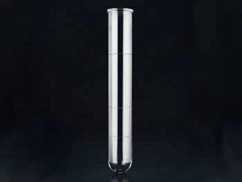 PRÓF RÖR 16x100 mm - 10 ml - sívalur, með brún - 37912