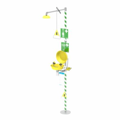 8020 Self-draining emergency station with eye/face wash