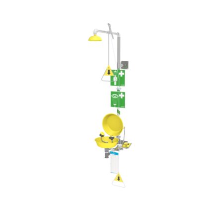 8020 Self-draining emergency station with eye/face wash