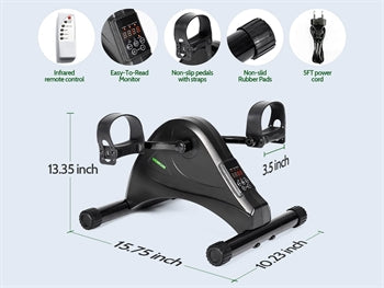 RAFKNÚIN PEDAL ÆFINGATÆKI MEÐ SKJÁ - svart - 43153