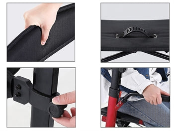HEILDARSTILLANLEGA STANDUP ROLLATOR - ál - rauður - 43172