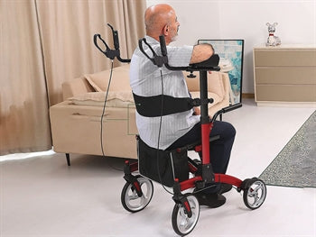 HEILDARSTILLANLEGA STANDUP ROLLATOR - ál - rauður - 43172