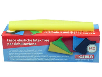 LATEX-FRÍTT ÆFINGABAND 5.5 m x 14 cm x 0.20 mm - gulur - 47010