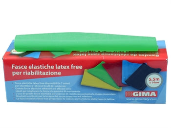 LATEX-FRÍTT ÆFINGABAND 5.5 m x 14 cm x 0.25 mm - grænt - 47011