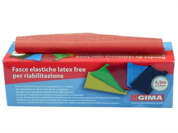 LATEX-FRÍTT ÆFINGABAND 5.5 m x 14 cm x 0.30 mm - rauður - 47012