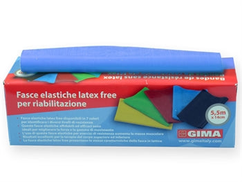 LATEX-FRÍTT ÆFINGABAND 5.5 m x 14 cm x 0.35 mm - blátt - 47013