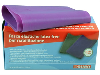 LATEX-FRÍTT ÆFINGABAND 5.5 m x 14 cm x 0.60 mm - fjólublár - 47016