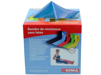 LATEX-FRÍTT ÆFINGABAND 45 m x 14 cm x 0.35 mm - blátt - 47023