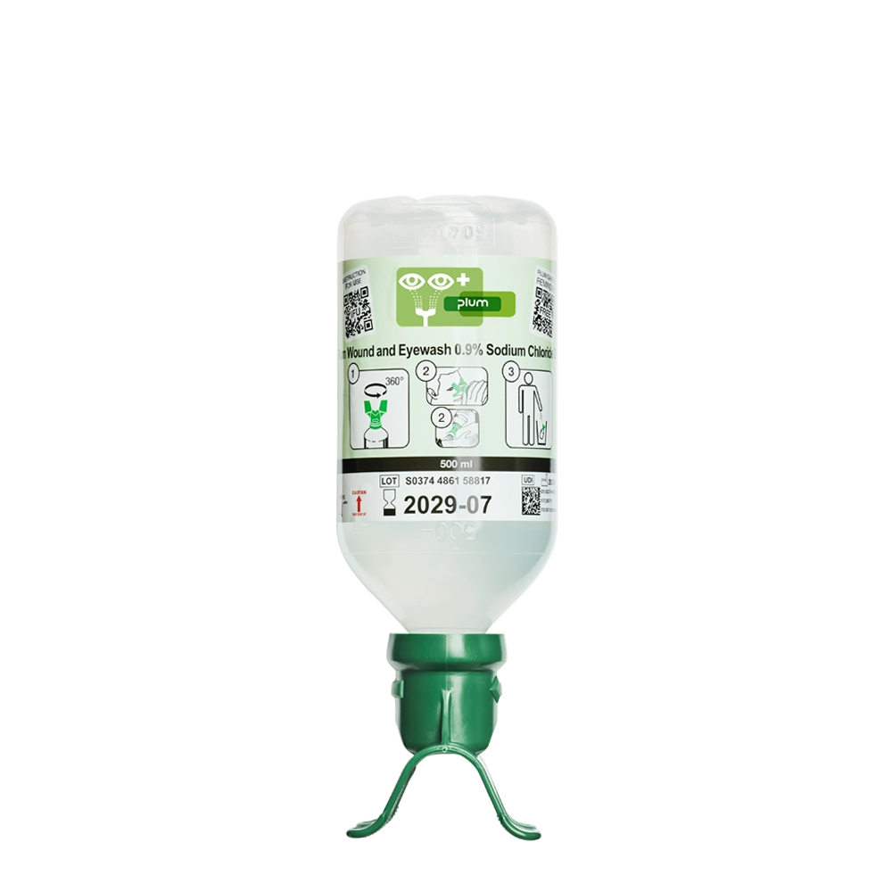 Augnskol áfylling- 0.9% Sodium Chloride DUO 500 ml (græn)