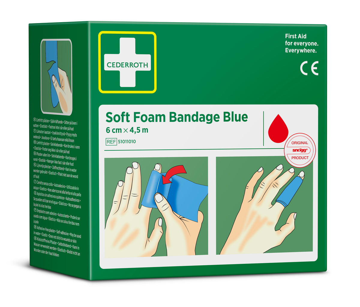 Cederroth Soft Foam sjálflímandi plástur – blár, 6 cm x 4,5 m