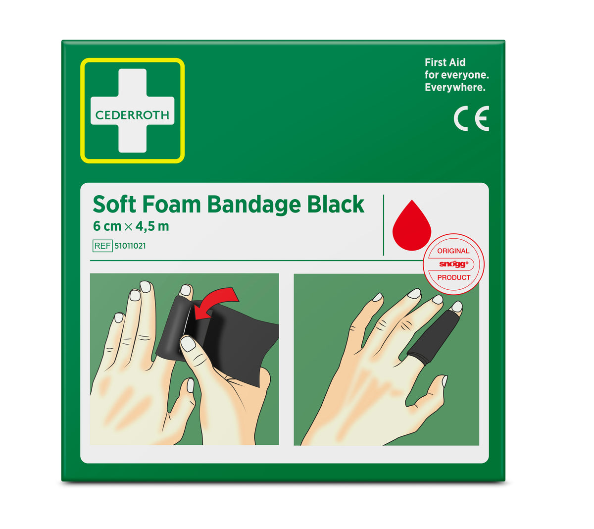 Cederroth Soft Foam sjálflímandi plástur – svartur, 6 cm x 4,5 m