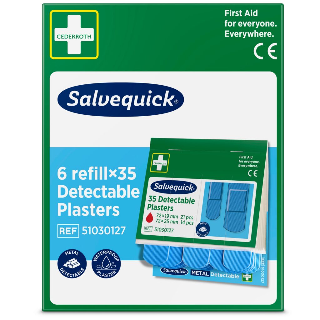 Salvequick bláir greinanlegir plástrar – áfylling 35 stk.