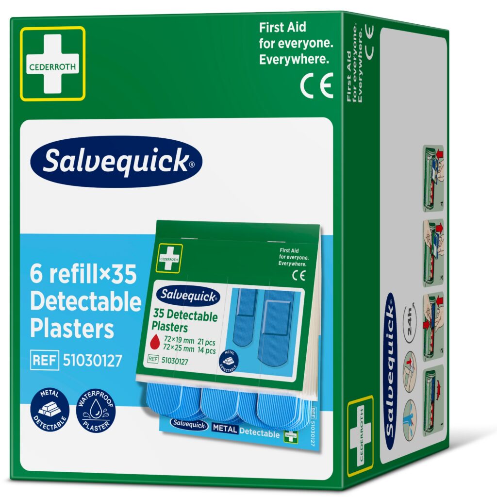 Salvequick bláir greinanlegir plástrar – áfylling 35 stk.