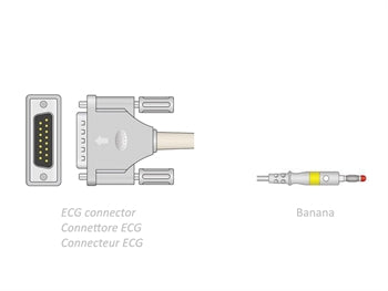 ECG SJÚKLINGA KABEL 2.2 m - banana - samhæft Bionet, Spengler, aðrir - 54000