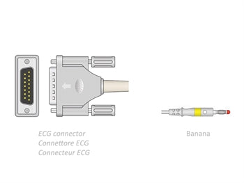 ECG SJÚKLINGA KABEL 2.2 m - banana - samhæft Camina, Colson, ST, aðrir - 54004