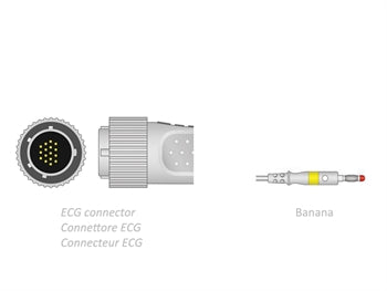 ECG sjúklingakabel 2.2 m - banana - samhæft Cardioline - 54006