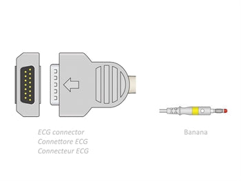 ECG sjúklingakabel 2.2 m - banana - samhæft GE Marquette - 54010