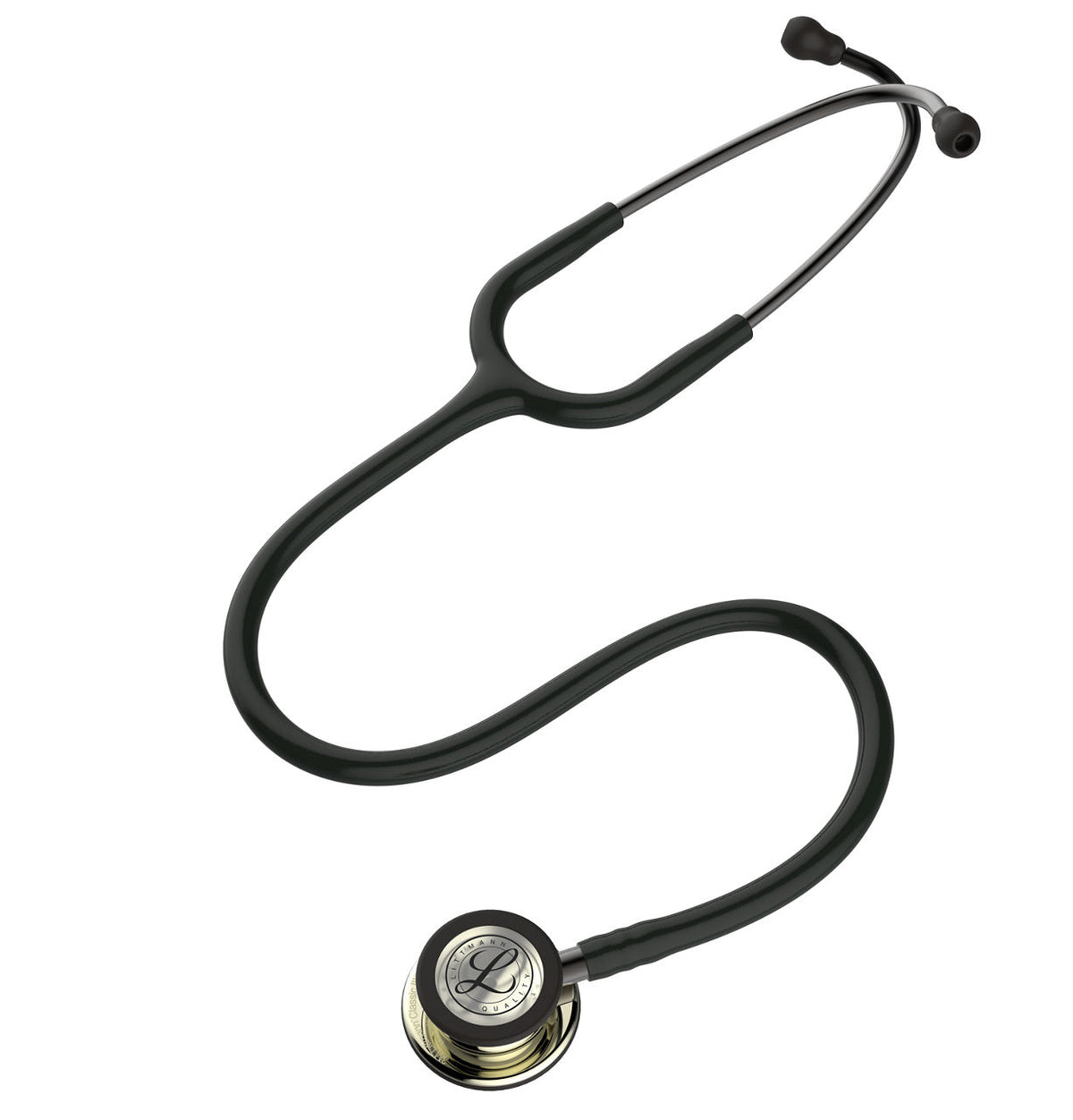 Littmann Classic III hlustunarpípa 5861 – svört, kampavínslitaður hlustunarhaus – nærmynd