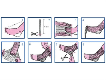 TEYGJANLEG NET C/D fyrir olnboga, arm, fót - latex frítt - 58904