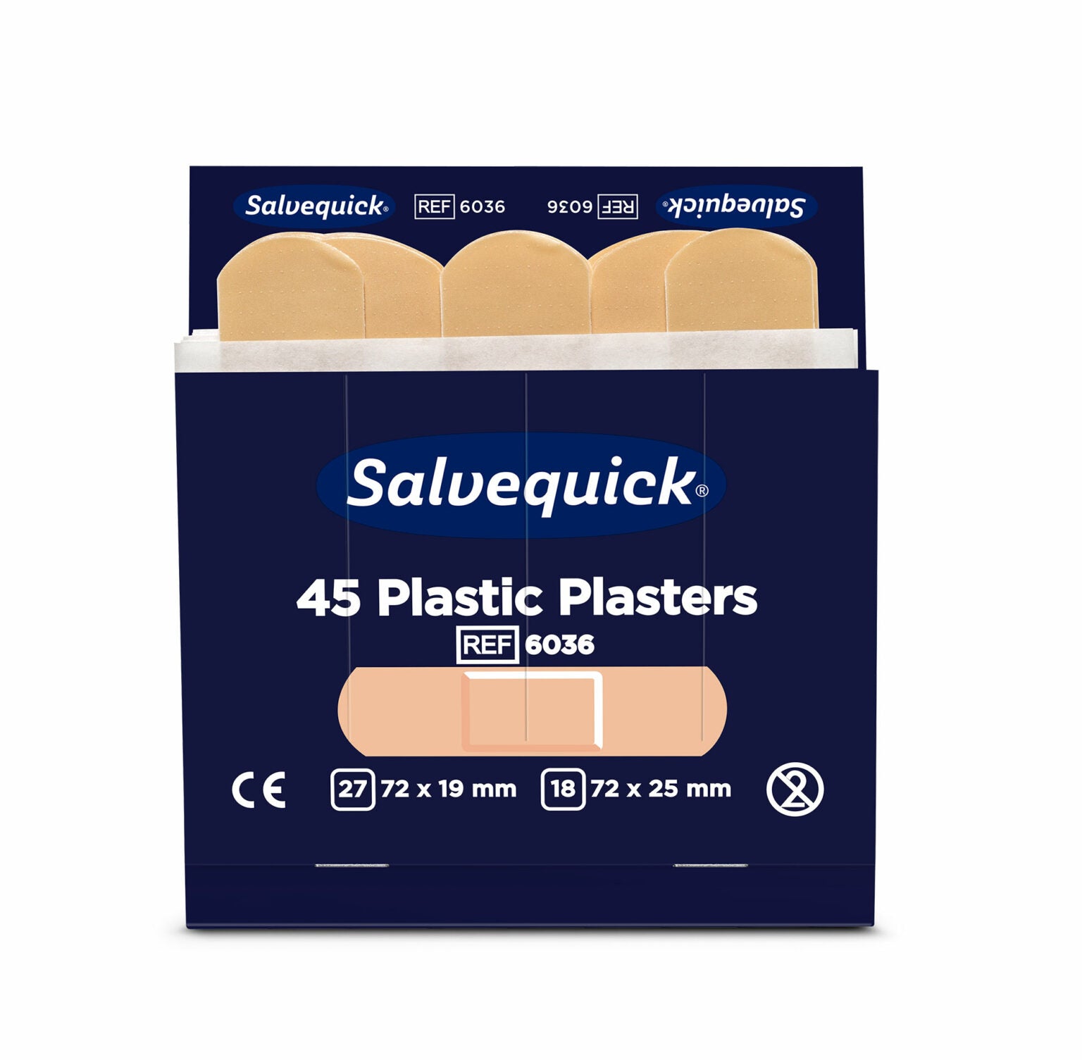 Salvequick plástur áfylling 45st. plast