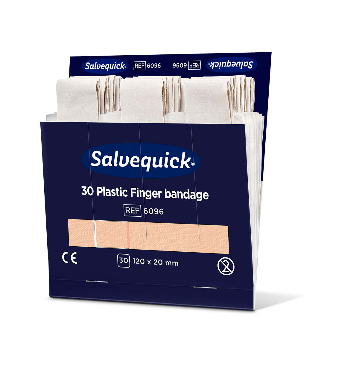 Salvequick fingurplástrar úr plasti – 120 x 20 mm, áfylling 30 stk.