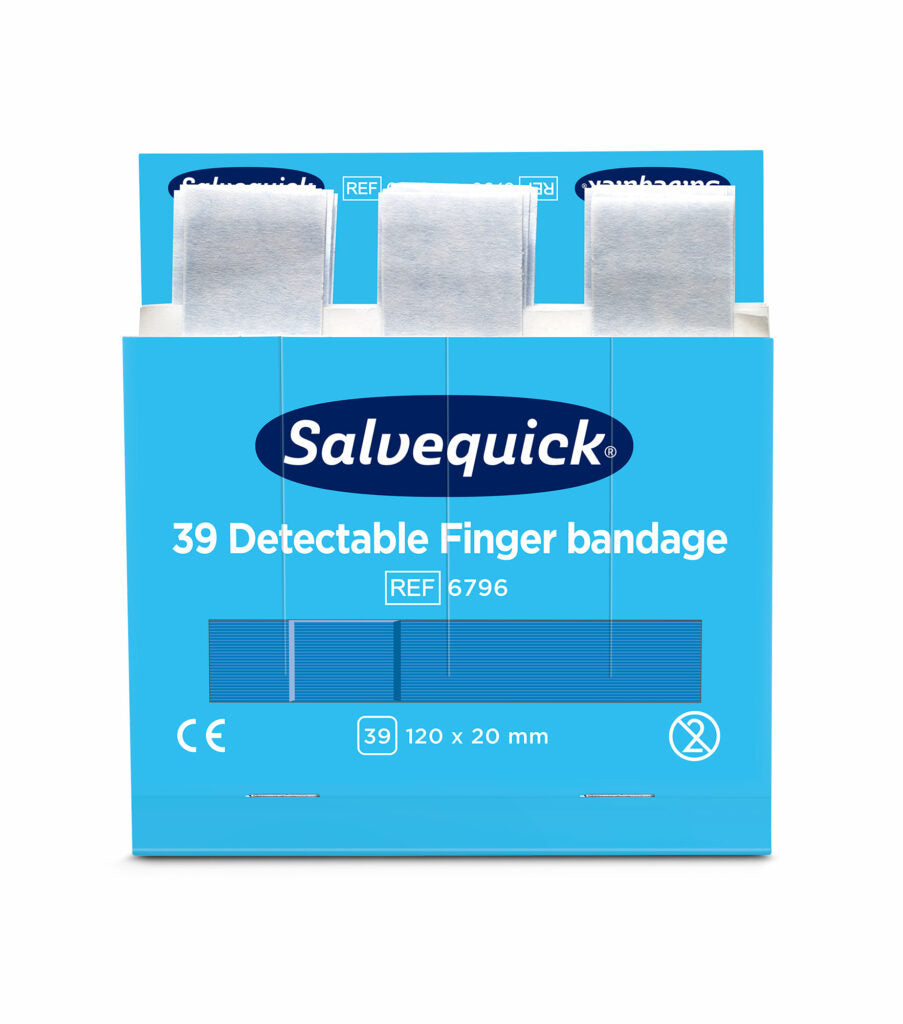 Salvequick bláir greinanlegir fingurplástrar – áfylling 39 stk