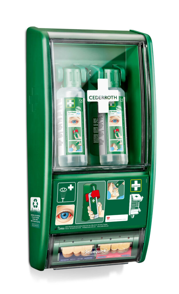 Cederroth augnskolsstöð með 2 x 500 ml augnskoli og plástraskammtara