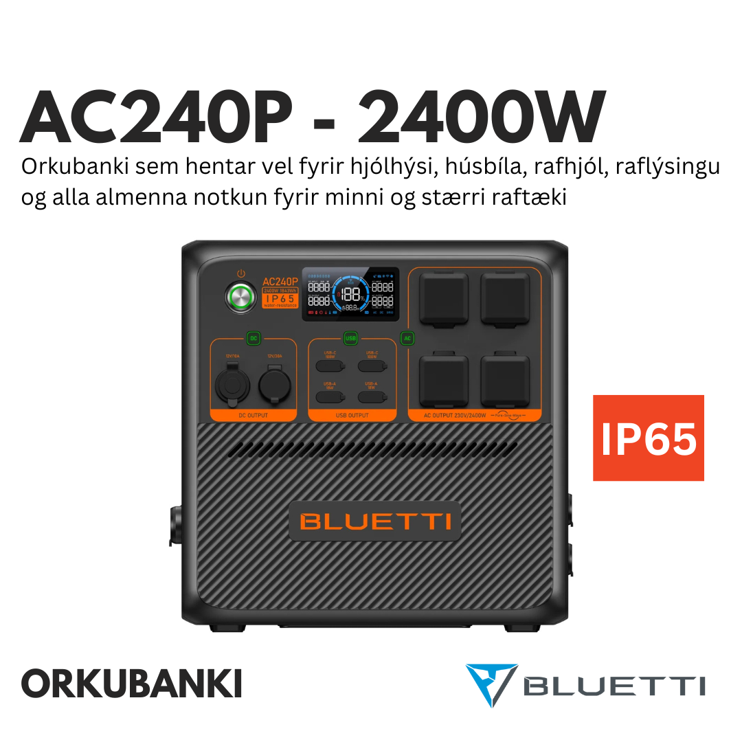 BLUETTI AC240P Orkubanki - 2400W - 1.843Wh